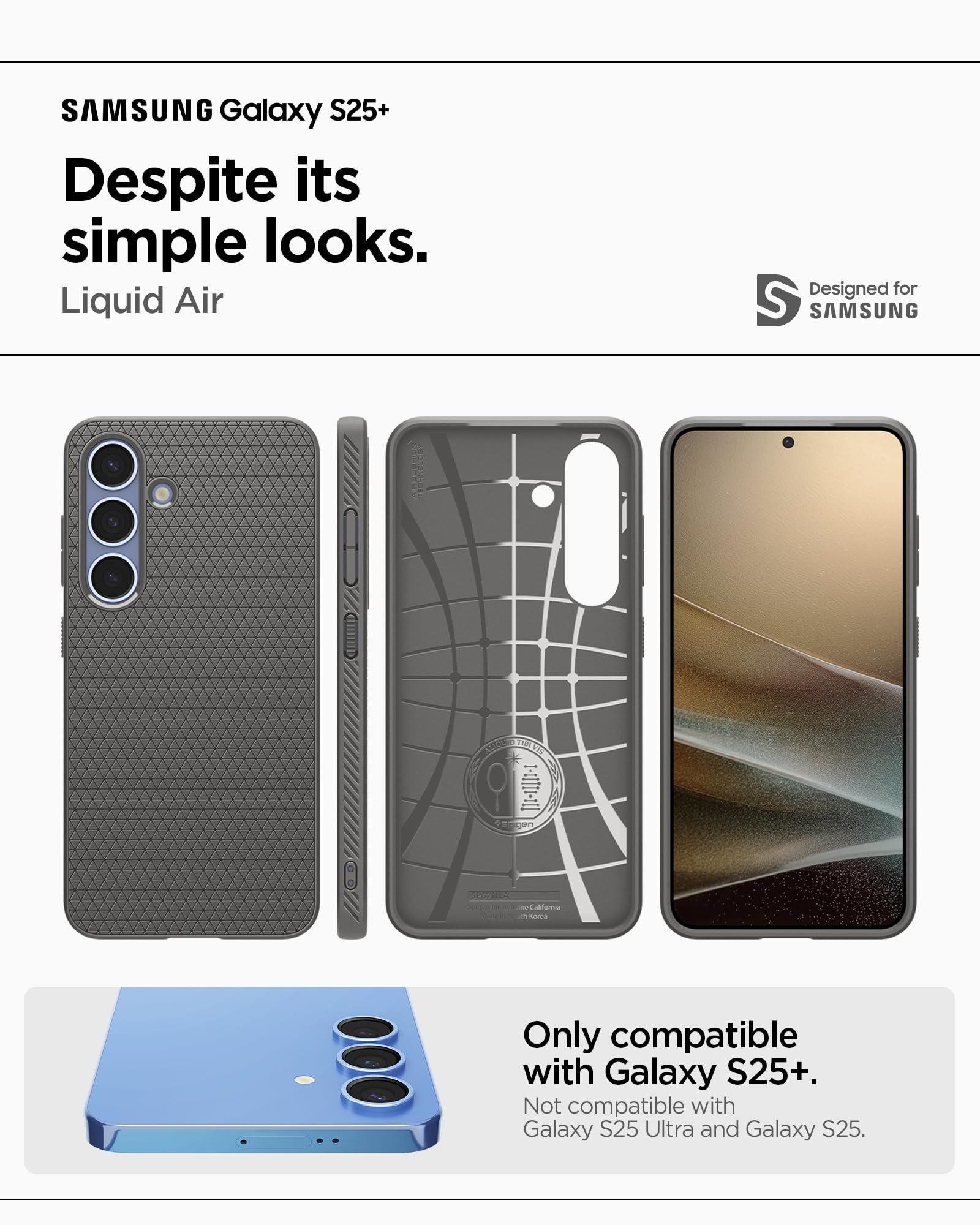 Spigen for Galaxy S26 Case, Liquid Air [No Magnet Ring] [Military-Grade Protection] - Matte Black
