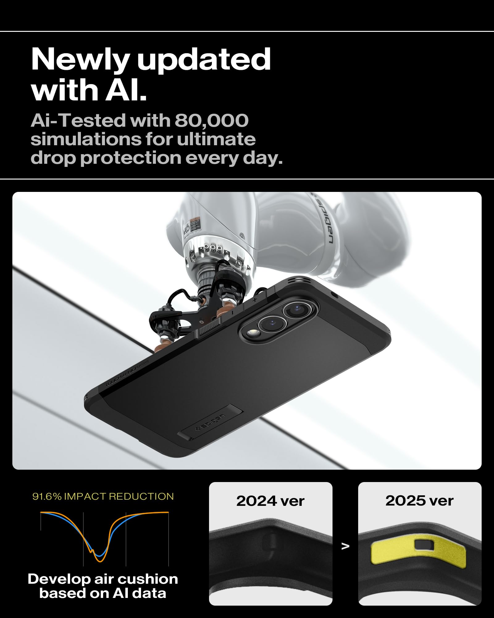 Spigen for Galaxy S26 Ultra Case, Tough Armor MagFit [Kickstand] [Compatible with MagSafe] [Military-Grade Protection] - Black