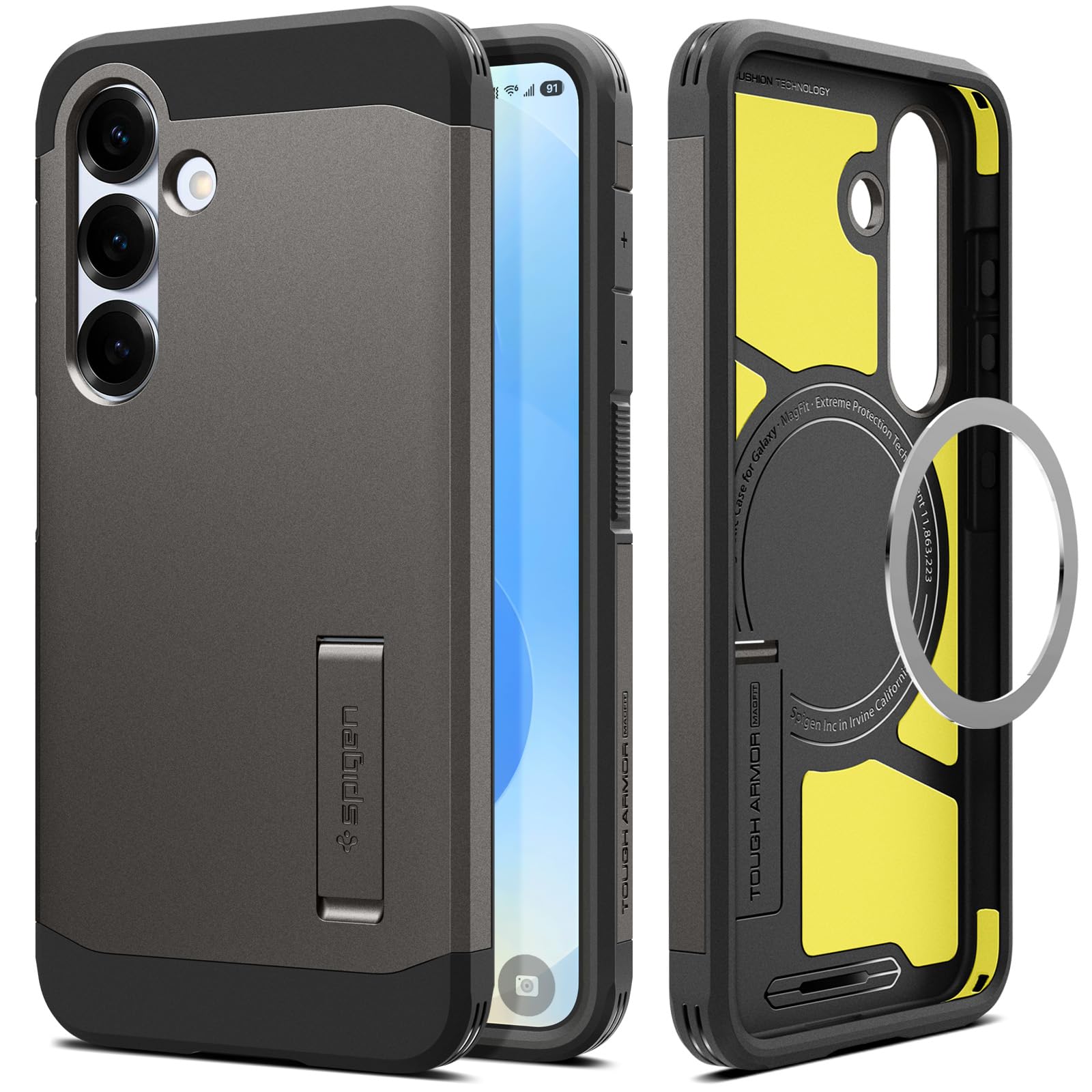 Spigen for Galaxy S26 Ultra Case, Tough Armor MagFit [Kickstand] [Compatible with MagSafe] [Military-Grade Protection] - Black
