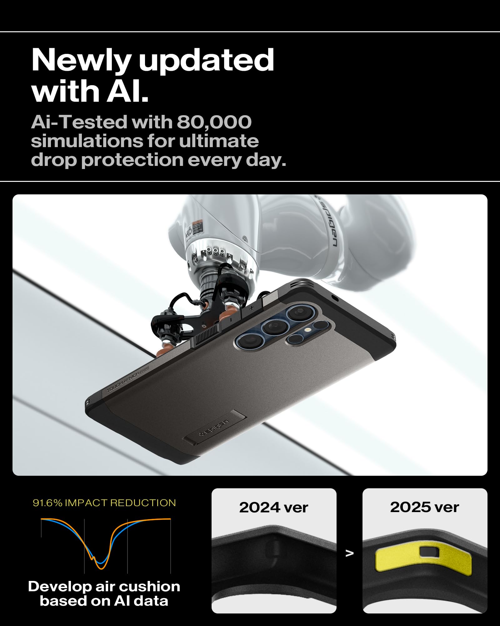 Spigen for Galaxy S26 Ultra Case, Tough Armor MagFit [Kickstand] [Compatible with MagSafe] [Military-Grade Protection] - Black