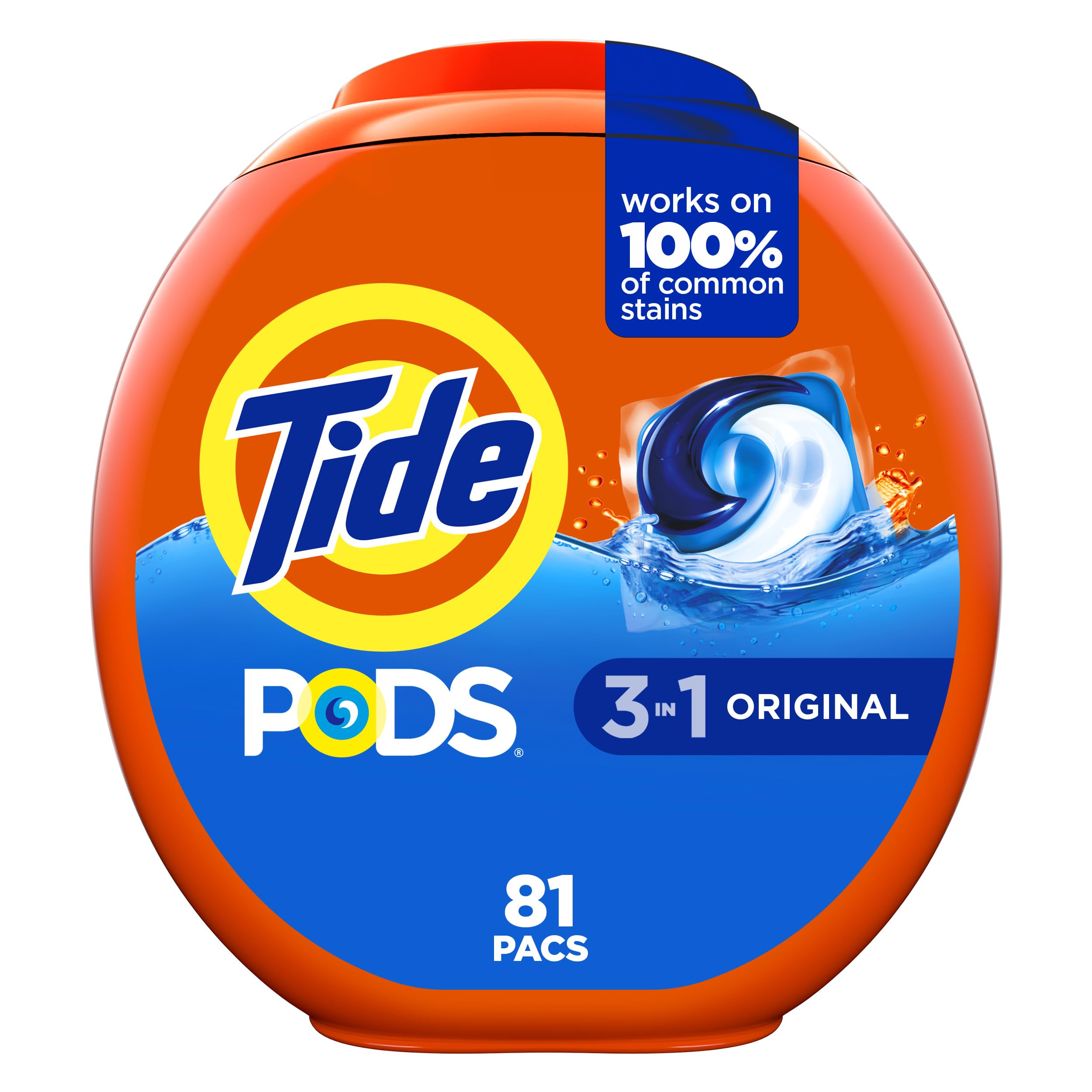 Tide PODS laundry detergent pacs, 3-in-1 Stain Remover, Odor Fighter, Color Protector, 112 Count, HE compatible, Spring Meadow Scent