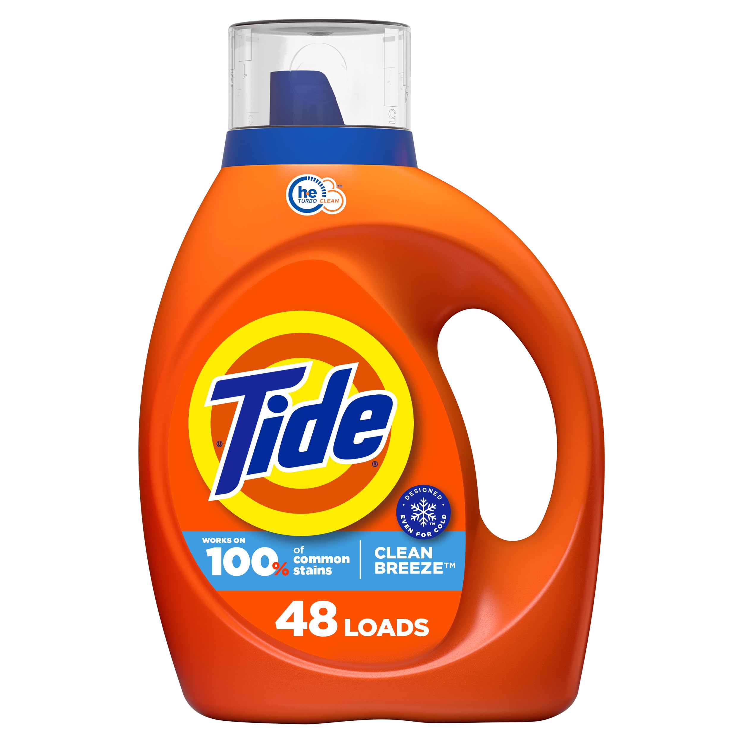 Tide Liquid Laundry Detergent, Original Scent, 125 fl oz, 100 Loads, Boosted Clean Even in Cold Water with Concentrated Washing Soap