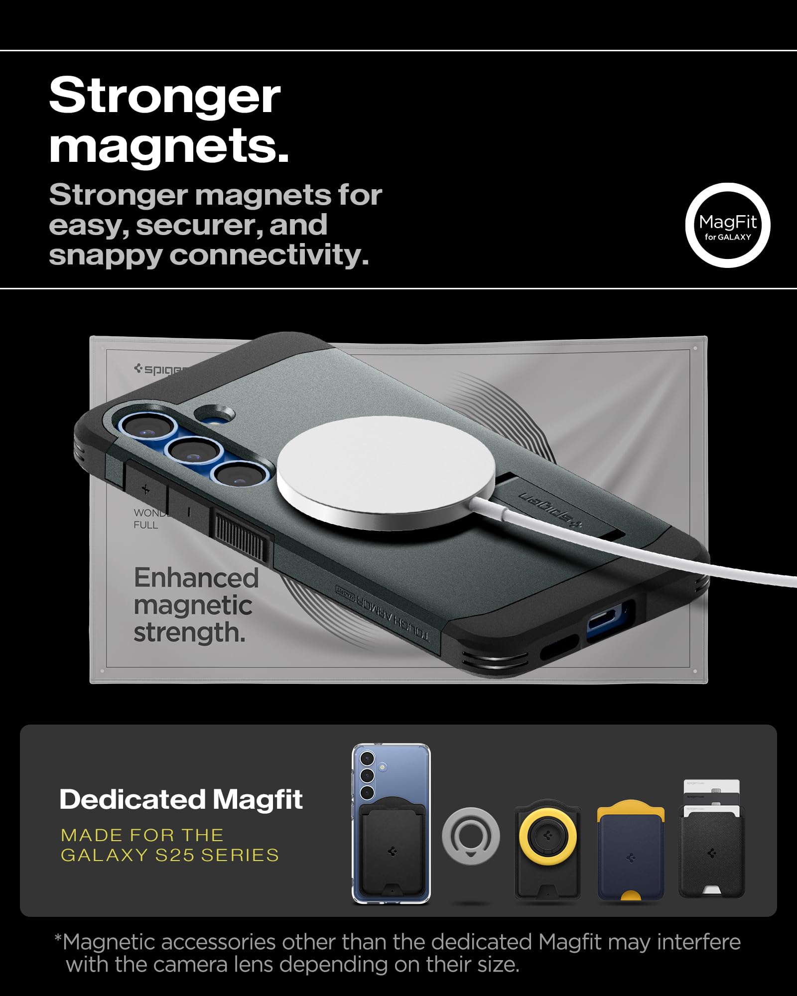 Spigen for Galaxy S26 Ultra Case, Tough Armor MagFit [Kickstand] [Compatible with MagSafe] [Military-Grade Protection] - Black