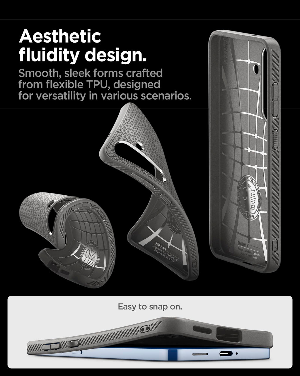 Spigen for Galaxy S26 Case, Liquid Air [No Magnet Ring] [Military-Grade Protection] - Matte Black