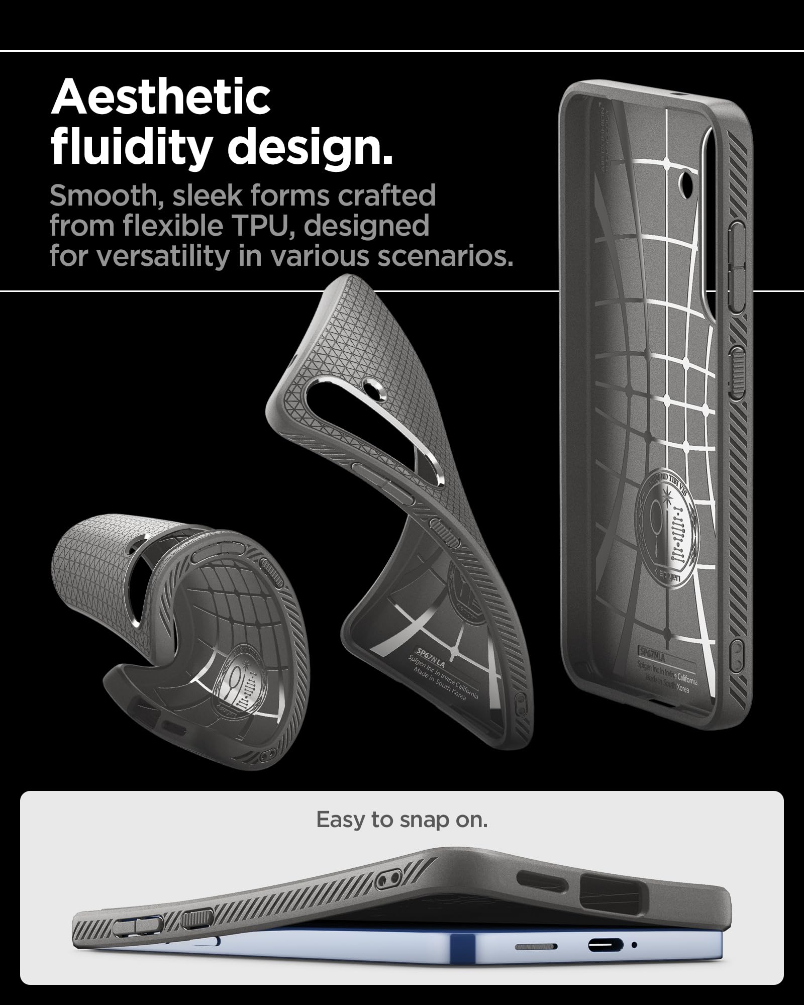 Spigen for Galaxy S26 Case, Liquid Air [No Magnet Ring] [Military-Grade Protection] - Matte Black