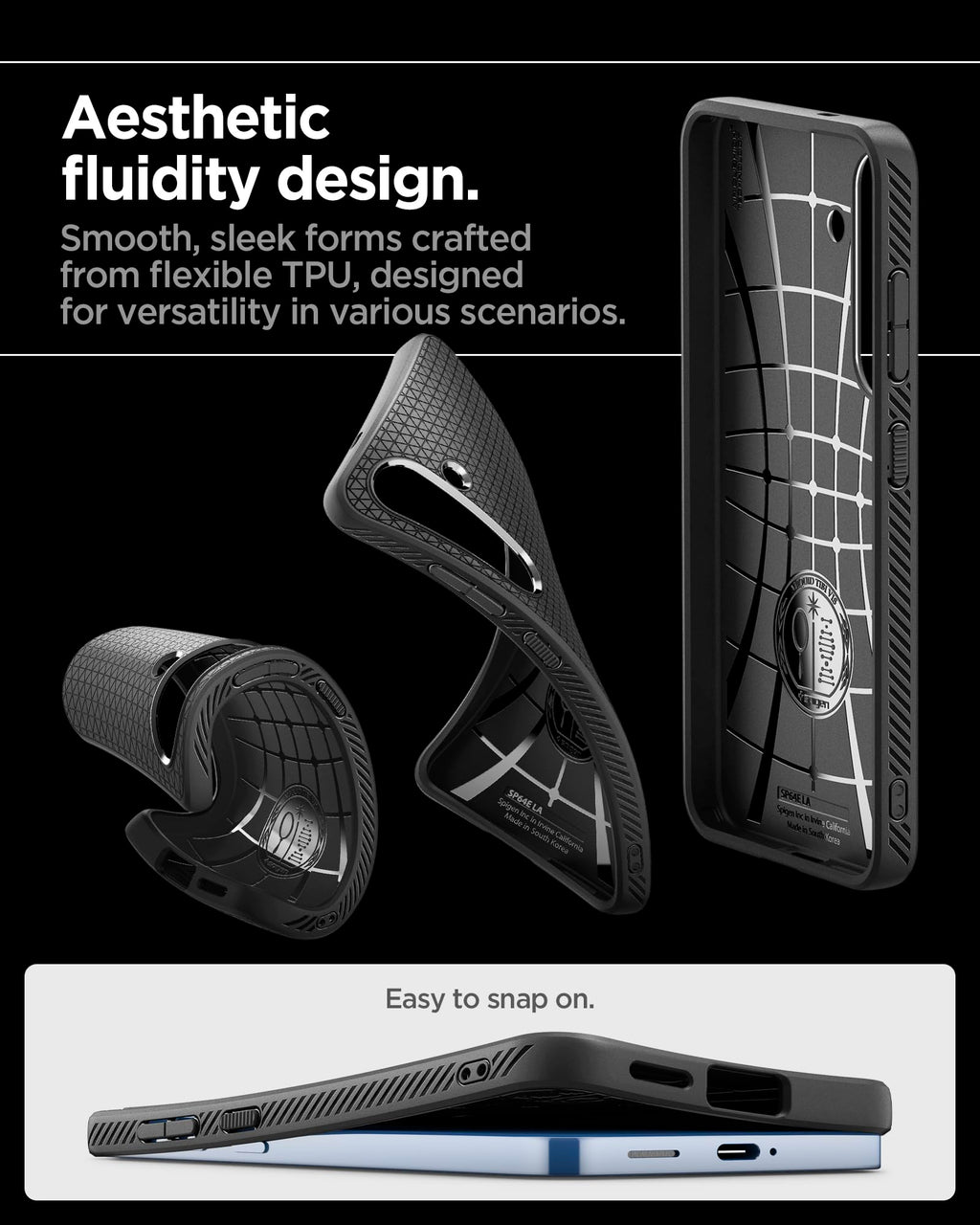 Spigen for Galaxy S26 Case, Liquid Air [No Magnet Ring] [Military-Grade Protection] - Matte Black
