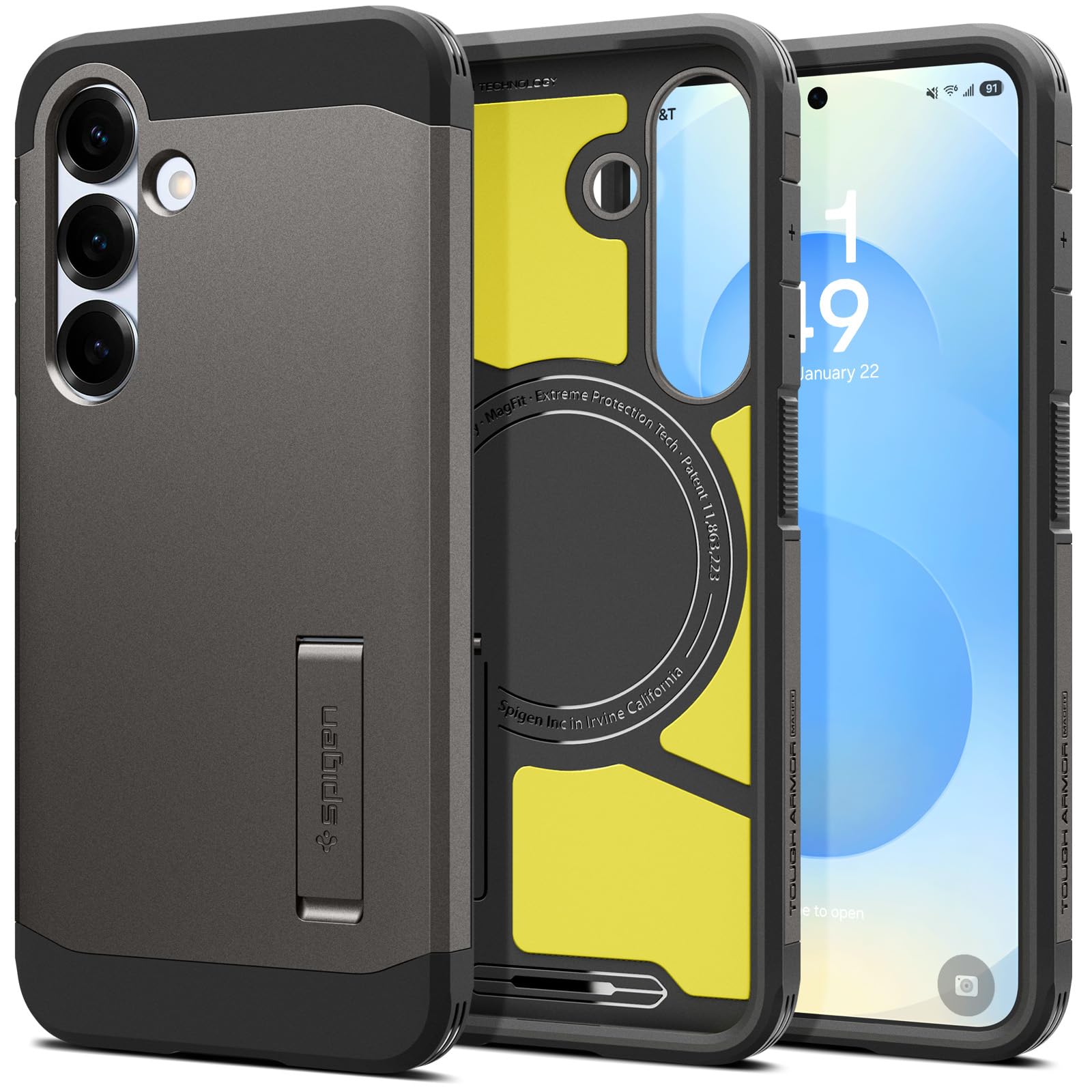Spigen for Galaxy S26 Ultra Case, Tough Armor MagFit [Kickstand] [Compatible with MagSafe] [Military-Grade Protection] - Black