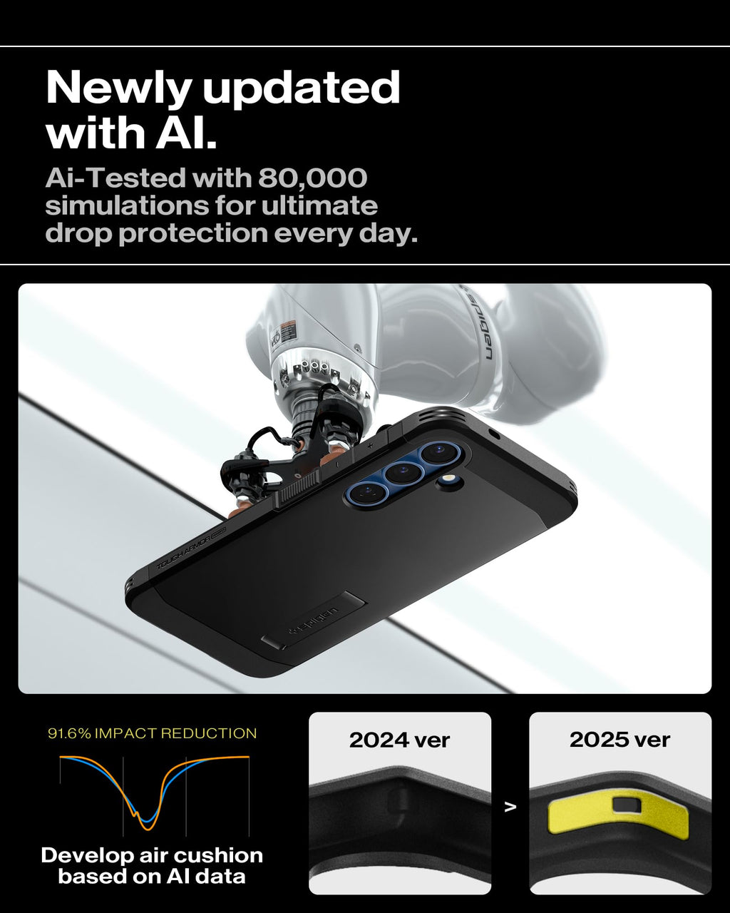 Spigen for Galaxy S26 Ultra Case, Tough Armor MagFit [Kickstand] [Compatible with MagSafe] [Military-Grade Protection] - Black
