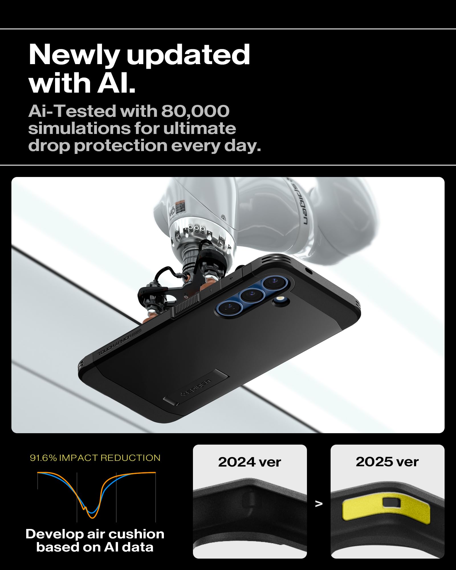 Spigen for Galaxy S26 Ultra Case, Tough Armor MagFit [Kickstand] [Compatible with MagSafe] [Military-Grade Protection] - Black