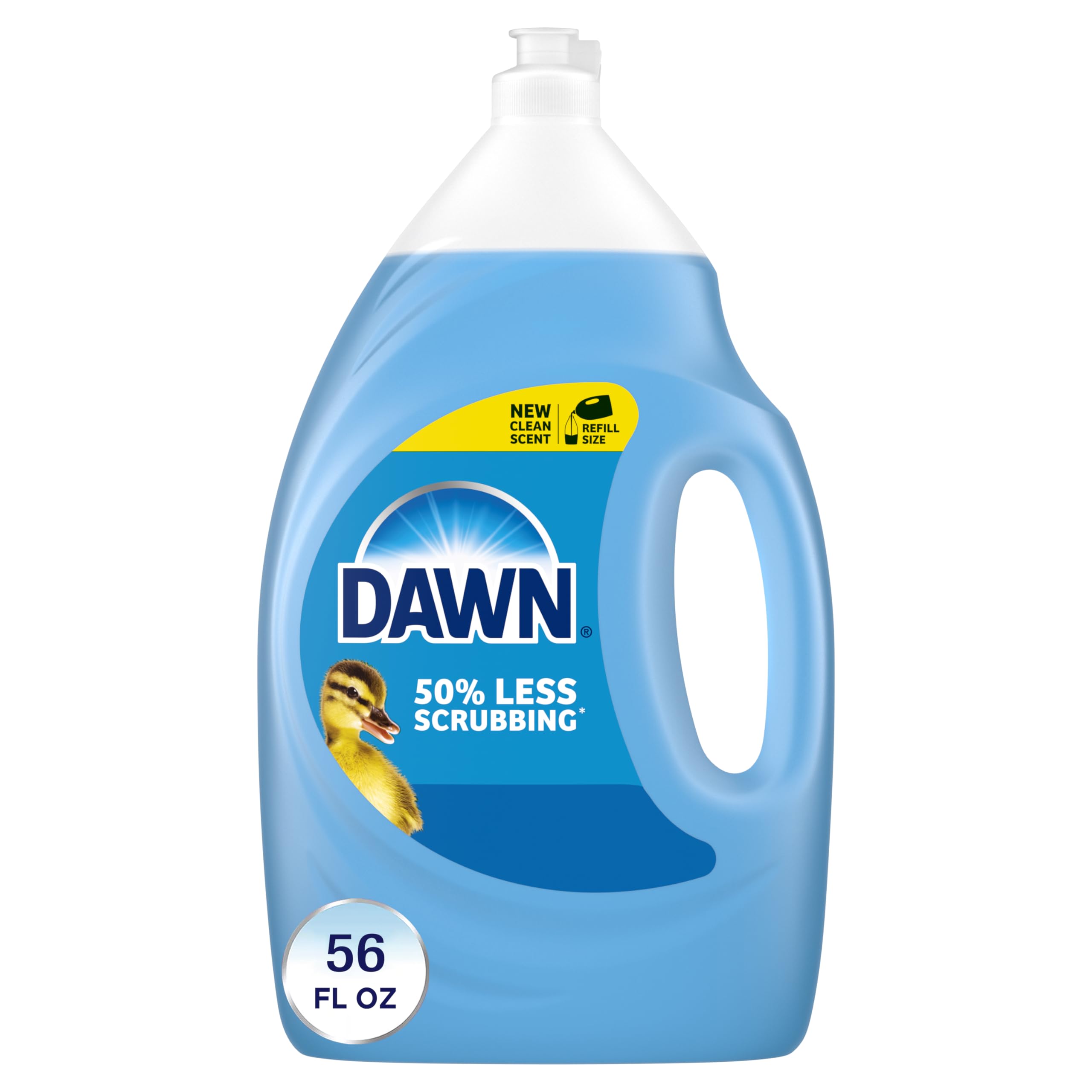 Dawn Ultra Original Dish Soap Refill Jug, Large Size Blue Liquid Dishwashing Detergent, Powerful Dish Soap for Grease, 51.5 oz