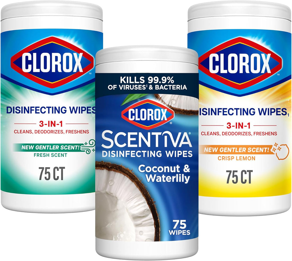Clorox Disinfecting Wipes Back to School Variety Pack, 75 Count Each, Pack of 3 (Package May Vary)