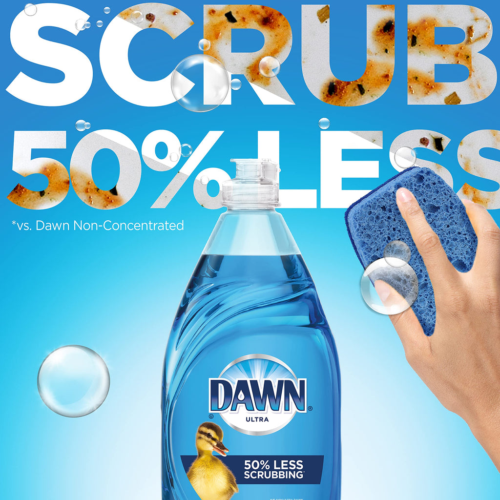 Dawn Ultra Original Dish Soap Refill Jug, Large Size Blue Liquid Dishwashing Detergent, Powerful Dish Soap for Grease, 51.5 oz