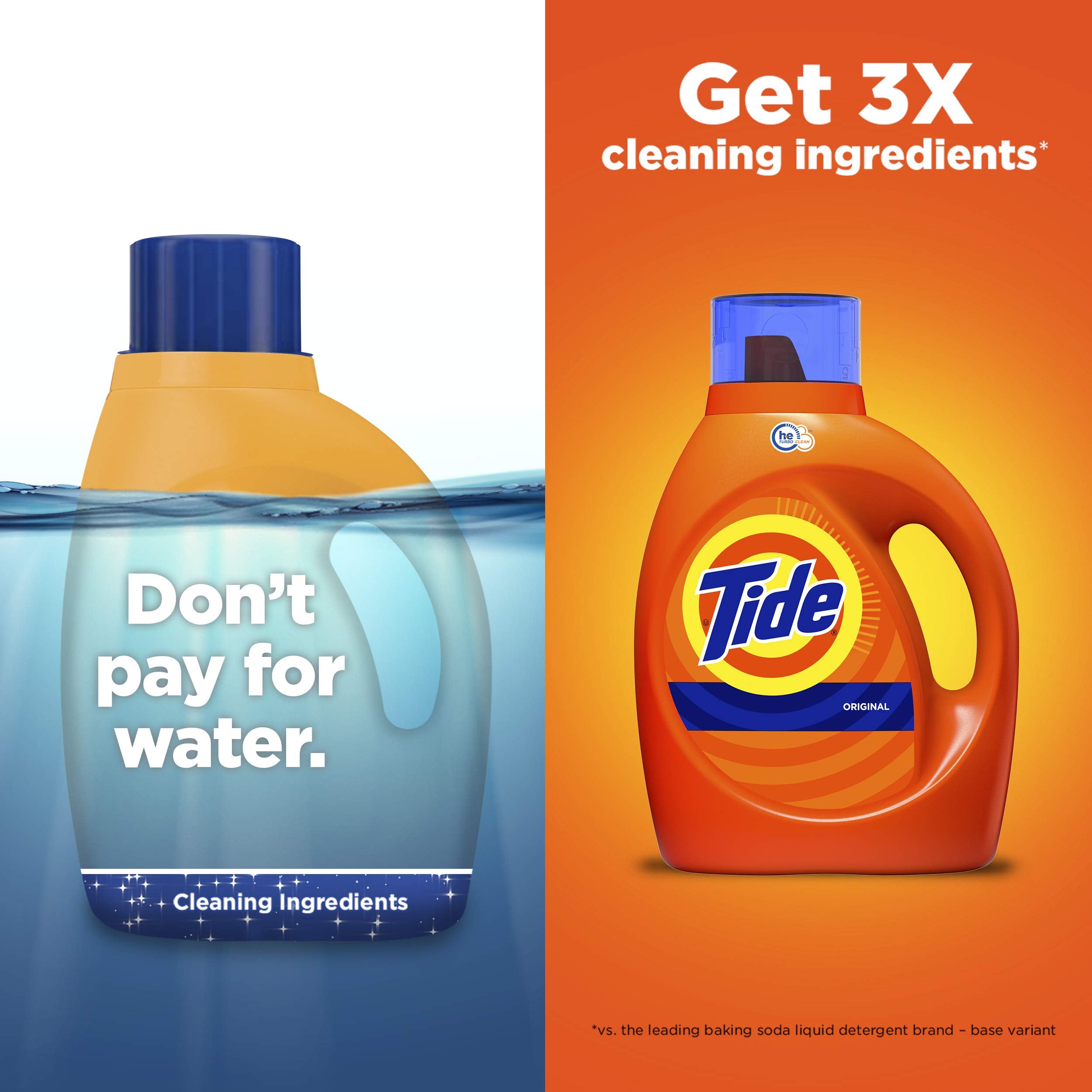 Tide Liquid Laundry Detergent, Original Scent, 125 fl oz, 100 Loads, Boosted Clean Even in Cold Water with Concentrated Washing Soap