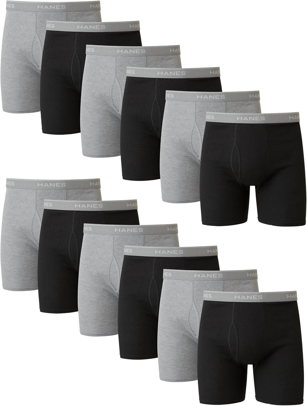 Hanes mens Underwear Boxer Briefs Pack, Cool & Breathable Cotton Moisture-wicking Underwear for Men, No Ride Up