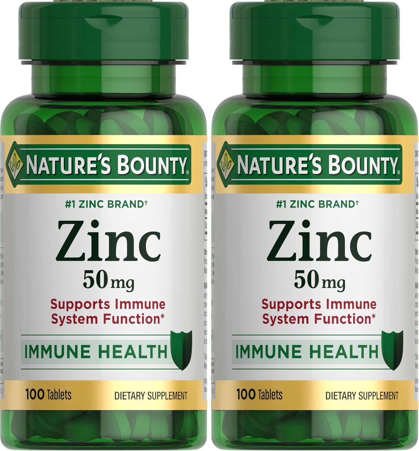 Nature’s Bounty Zinc 50mg, Immune Support & Antioxidant Supplement, Promotes Skin Health, 1 Caplet Per Day, Gluten Free, 250 Vegetarian Caplets