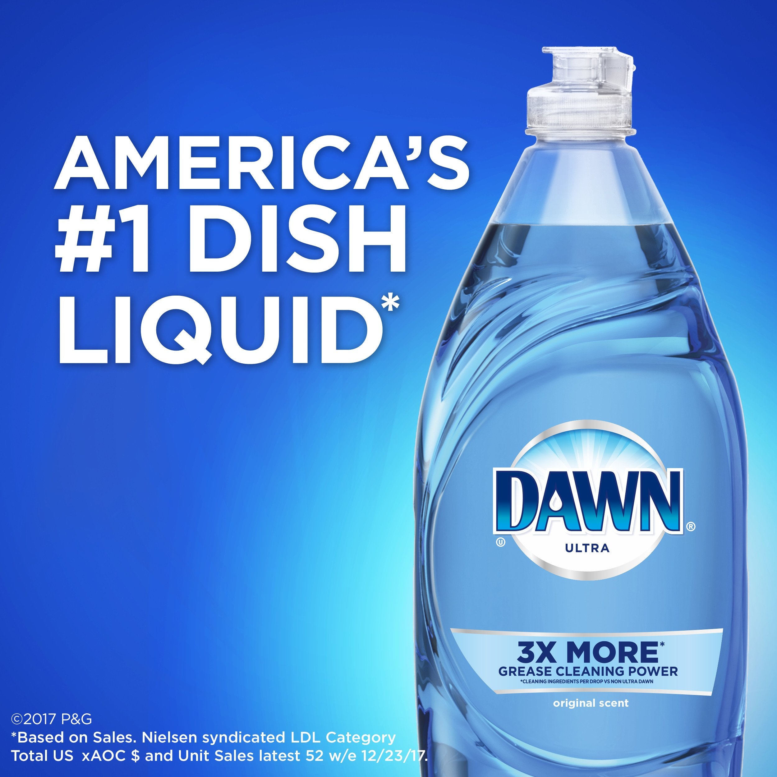 Dawn Ultra Original Dish Soap Refill Jug, Large Size Blue Liquid Dishwashing Detergent, Powerful Dish Soap for Grease, 51.5 oz