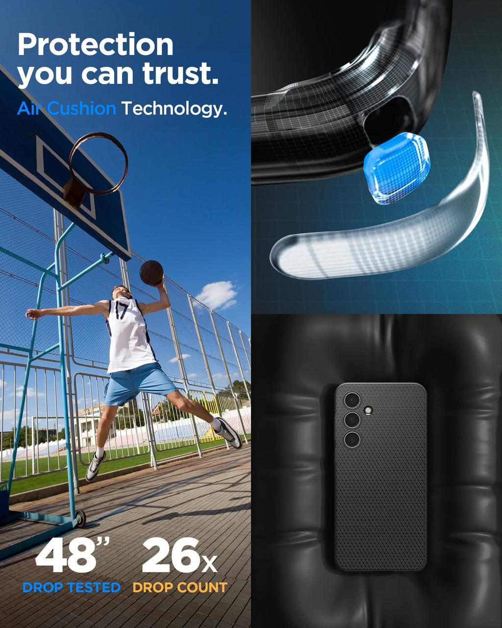 Spigen for Galaxy S26 Case, Liquid Air [No Magnet Ring] [Military-Grade Protection] - Matte Black