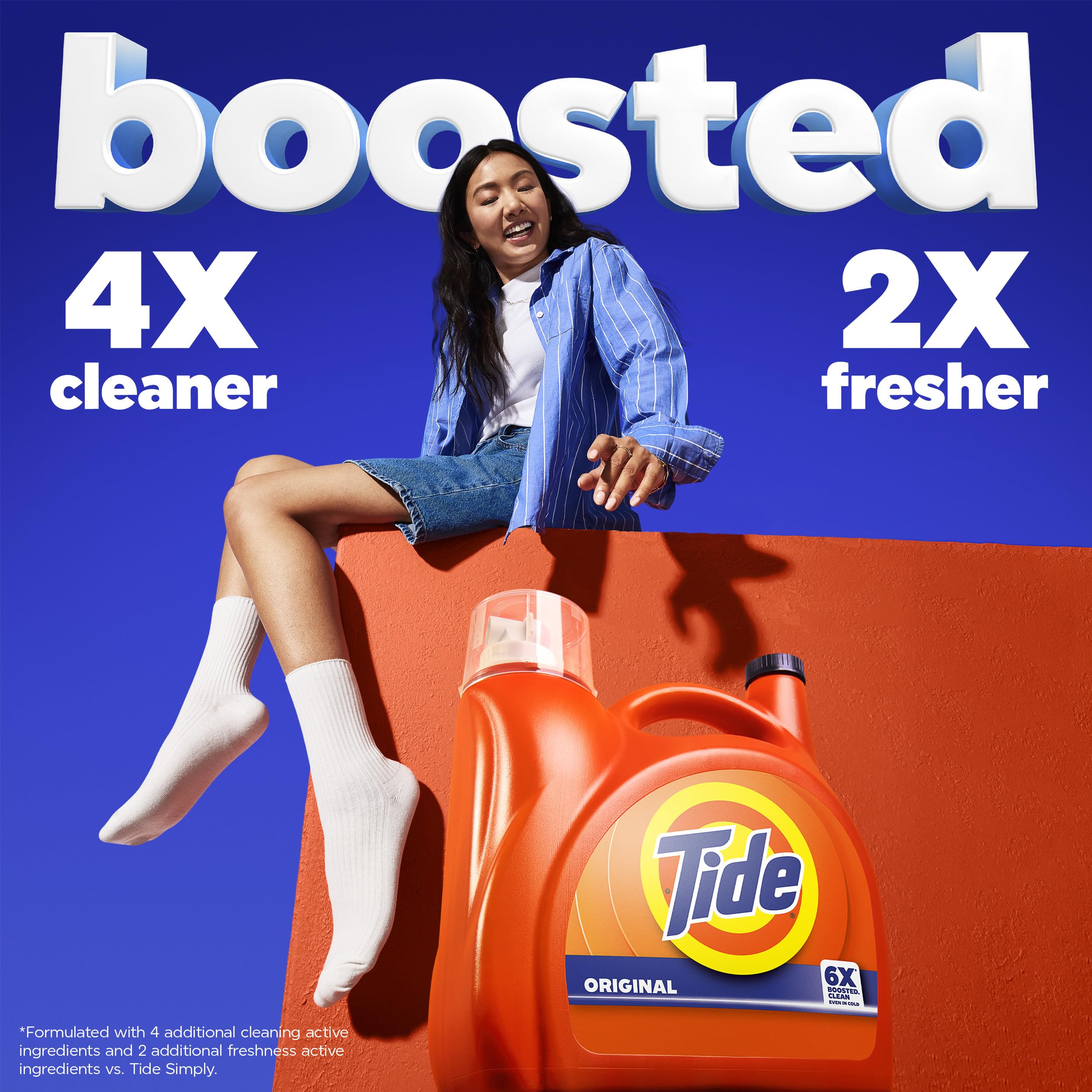 Tide Liquid Laundry Detergent, Original Scent, 125 fl oz, 100 Loads, Boosted Clean Even in Cold Water with Concentrated Washing Soap