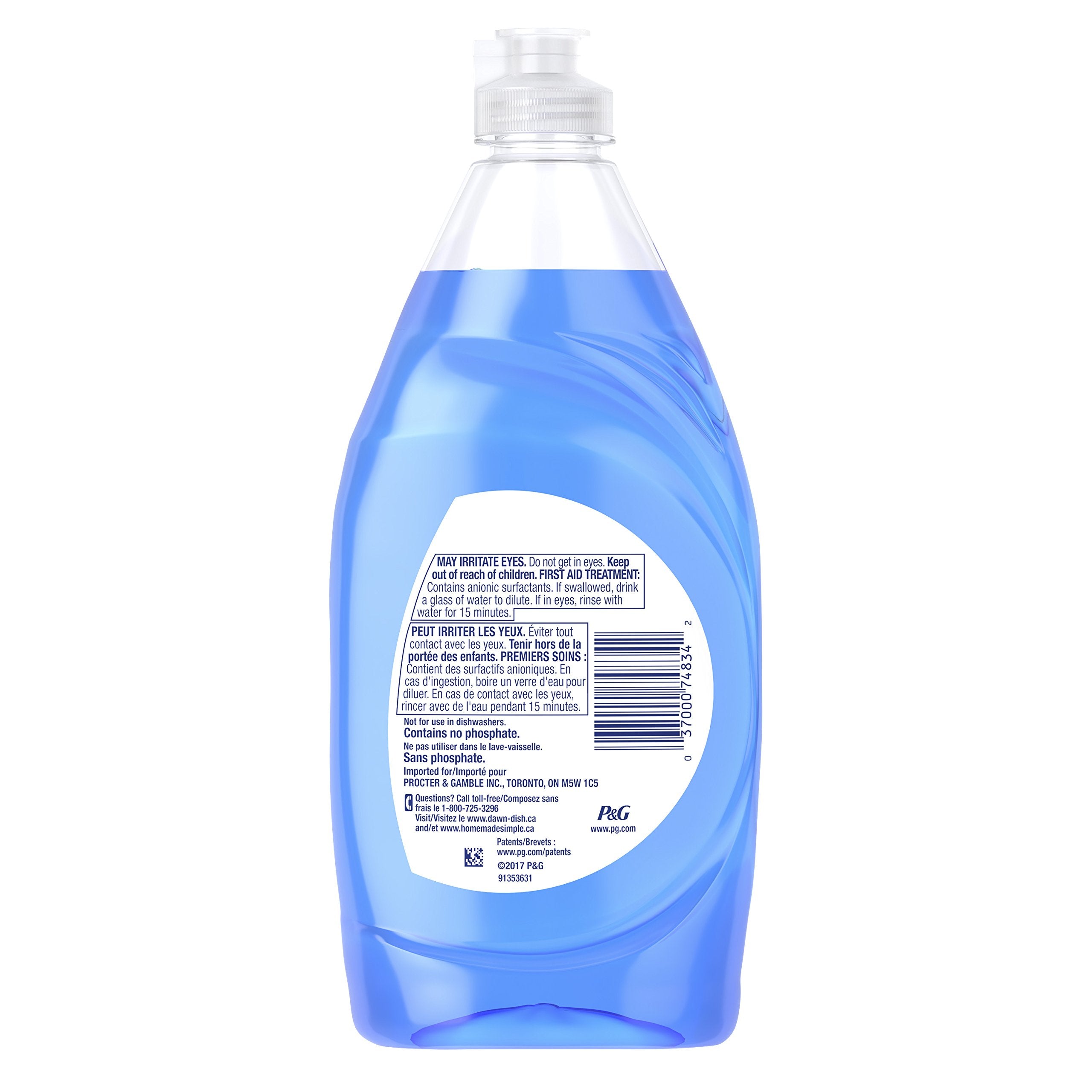 Dawn Ultra Original Dish Soap Refill Jug, Large Size Blue Liquid Dishwashing Detergent, Powerful Dish Soap for Grease, 51.5 oz