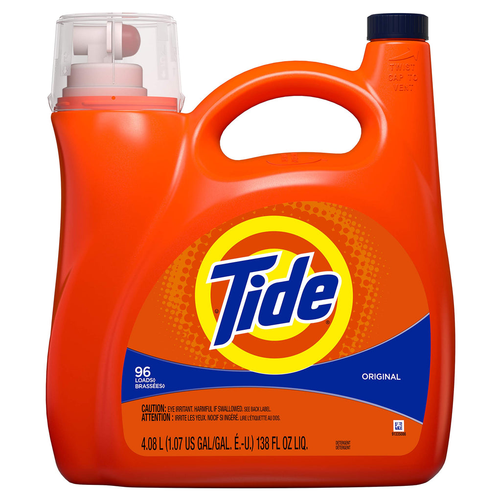 Tide Liquid Laundry Detergent, Original Scent, 125 fl oz, 100 Loads, Boosted Clean Even in Cold Water with Concentrated Washing Soap