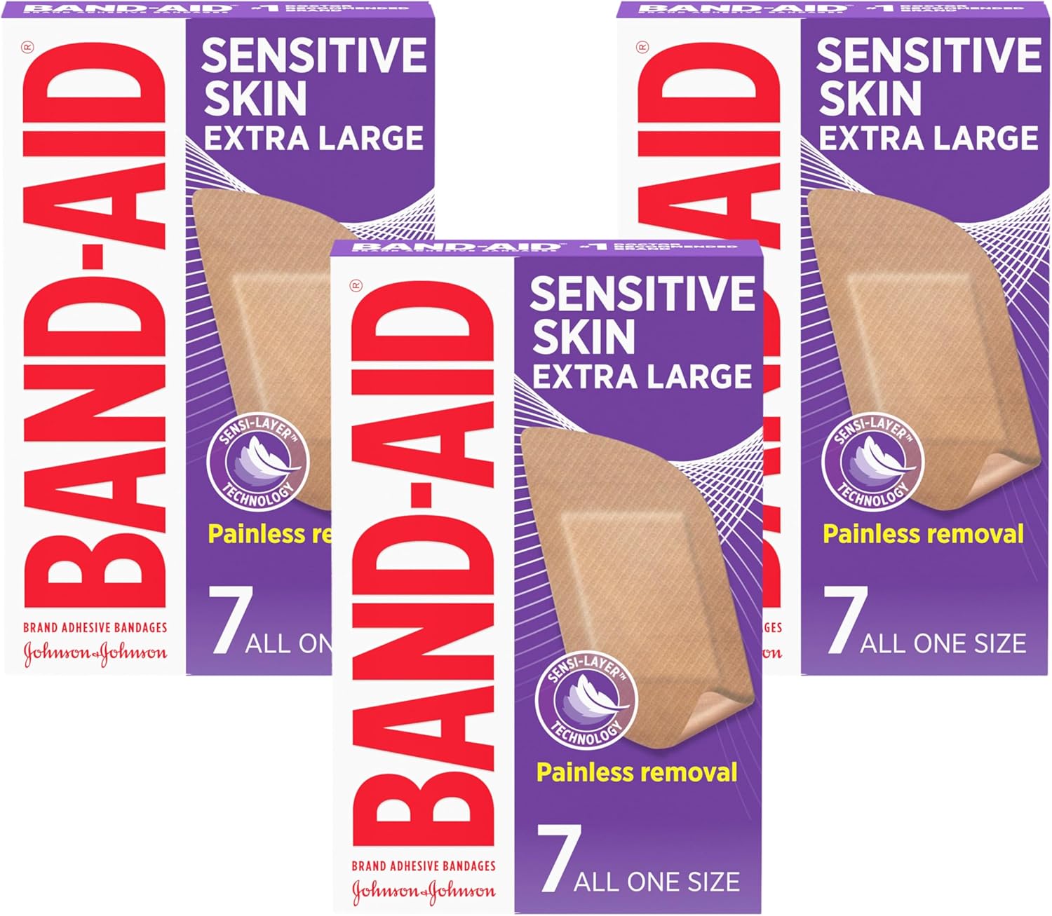 BAND-AID Brand Flexible Fabric Adhesive Bandages, Comfortable Sterile Protection & Wound Care for Minor Cuts, Scrapes & Burns, First Aid Kit Essential, Non-Stick Hurt-Free Pad, Assorted Sizes, 100 Ct