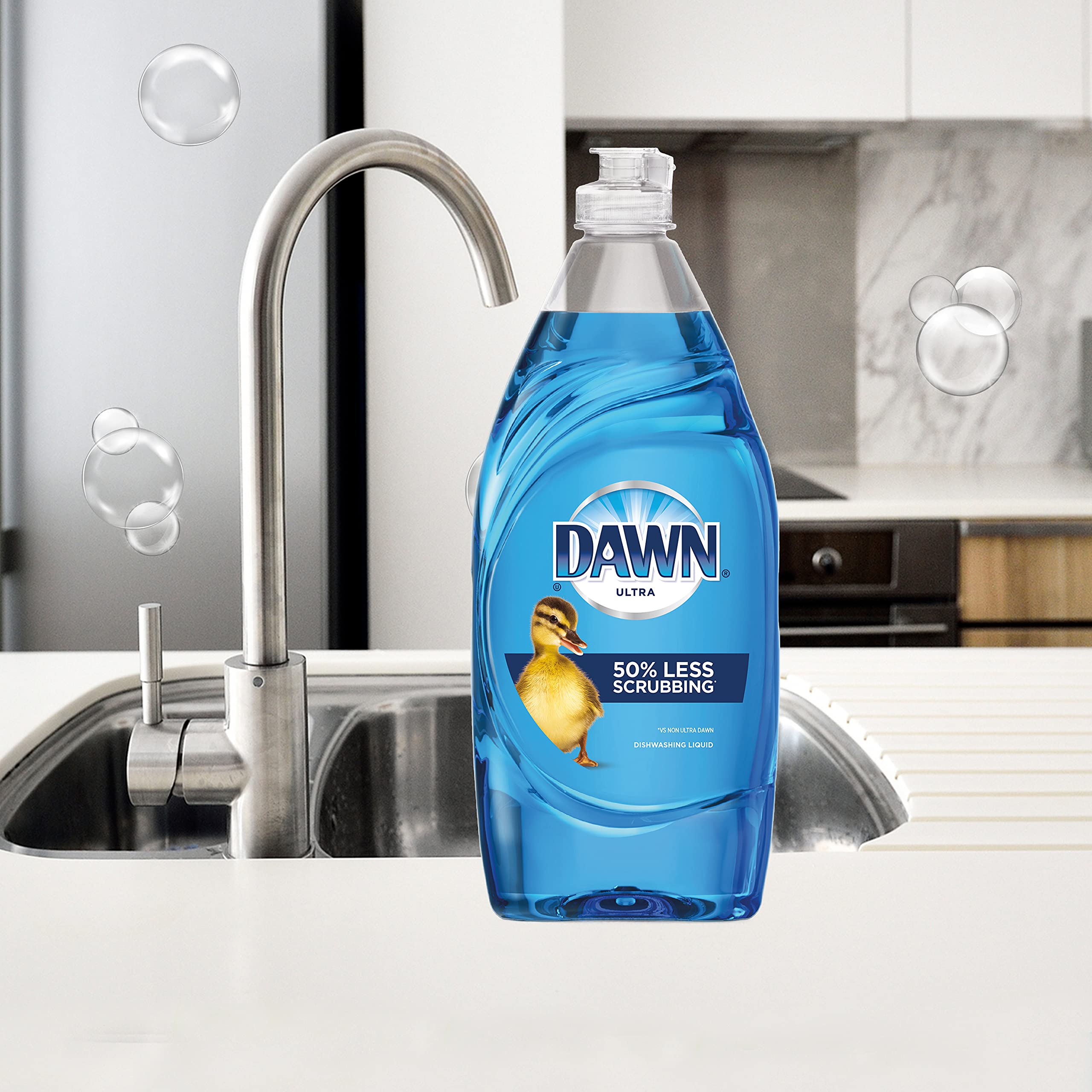 Dawn Ultra Original Dish Soap Refill Jug, Large Size Blue Liquid Dishwashing Detergent, Powerful Dish Soap for Grease, 51.5 oz