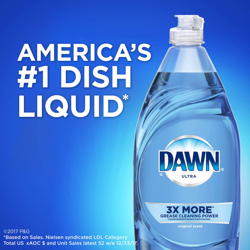 Dawn Ultra Original Dish Soap Refill Jug, Large Size Blue Liquid Dishwashing Detergent, Powerful Dish Soap for Grease, 51.5 oz