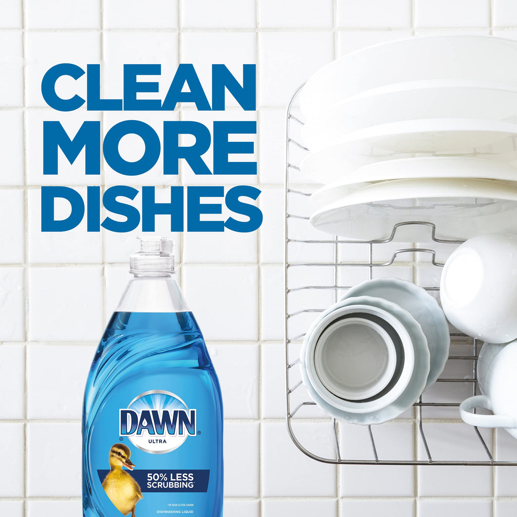 Dawn Ultra Original Dish Soap Refill Jug, Large Size Blue Liquid Dishwashing Detergent, Powerful Dish Soap for Grease, 51.5 oz