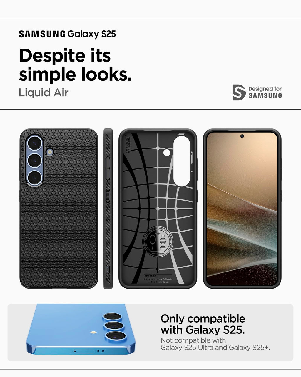 Spigen for Galaxy S26 Case, Liquid Air [No Magnet Ring] [Military-Grade Protection] - Matte Black