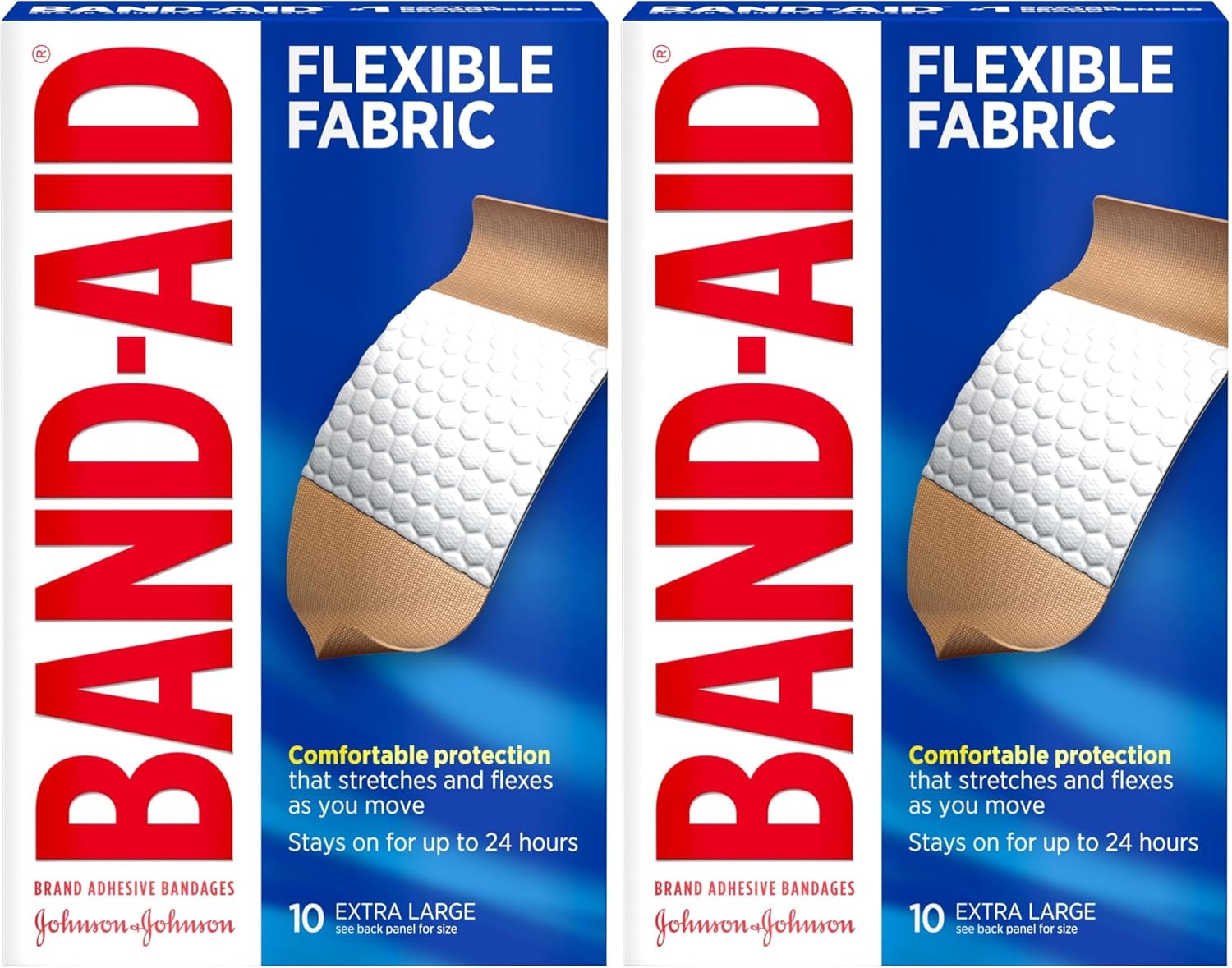BAND-AID Brand Flexible Fabric Adhesive Bandages, Comfortable Sterile Protection & Wound Care for Minor Cuts, Scrapes & Burns, First Aid Kit Essential, Non-Stick Hurt-Free Pad, Assorted Sizes, 100 Ct