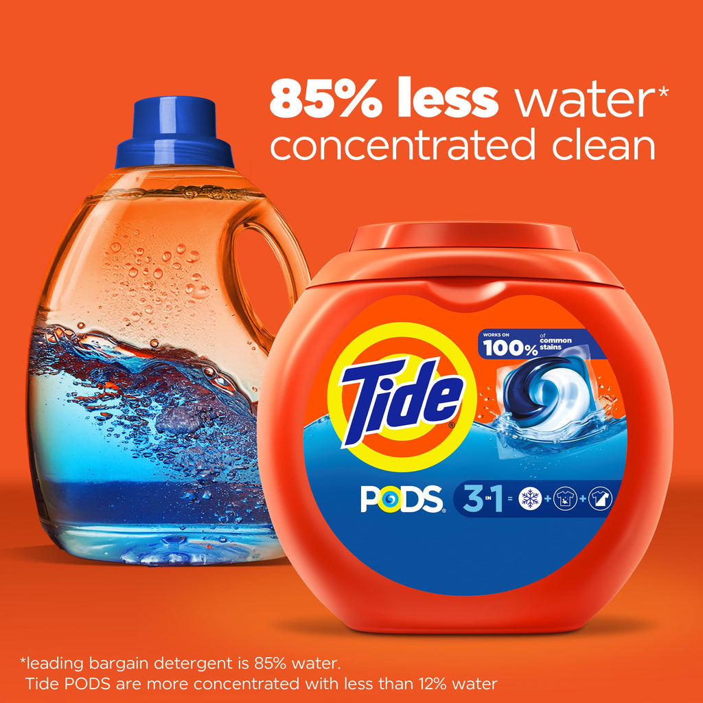 Tide PODS laundry detergent pacs, 3-in-1 Stain Remover, Odor Fighter, Color Protector, 112 Count, HE compatible, Spring Meadow Scent