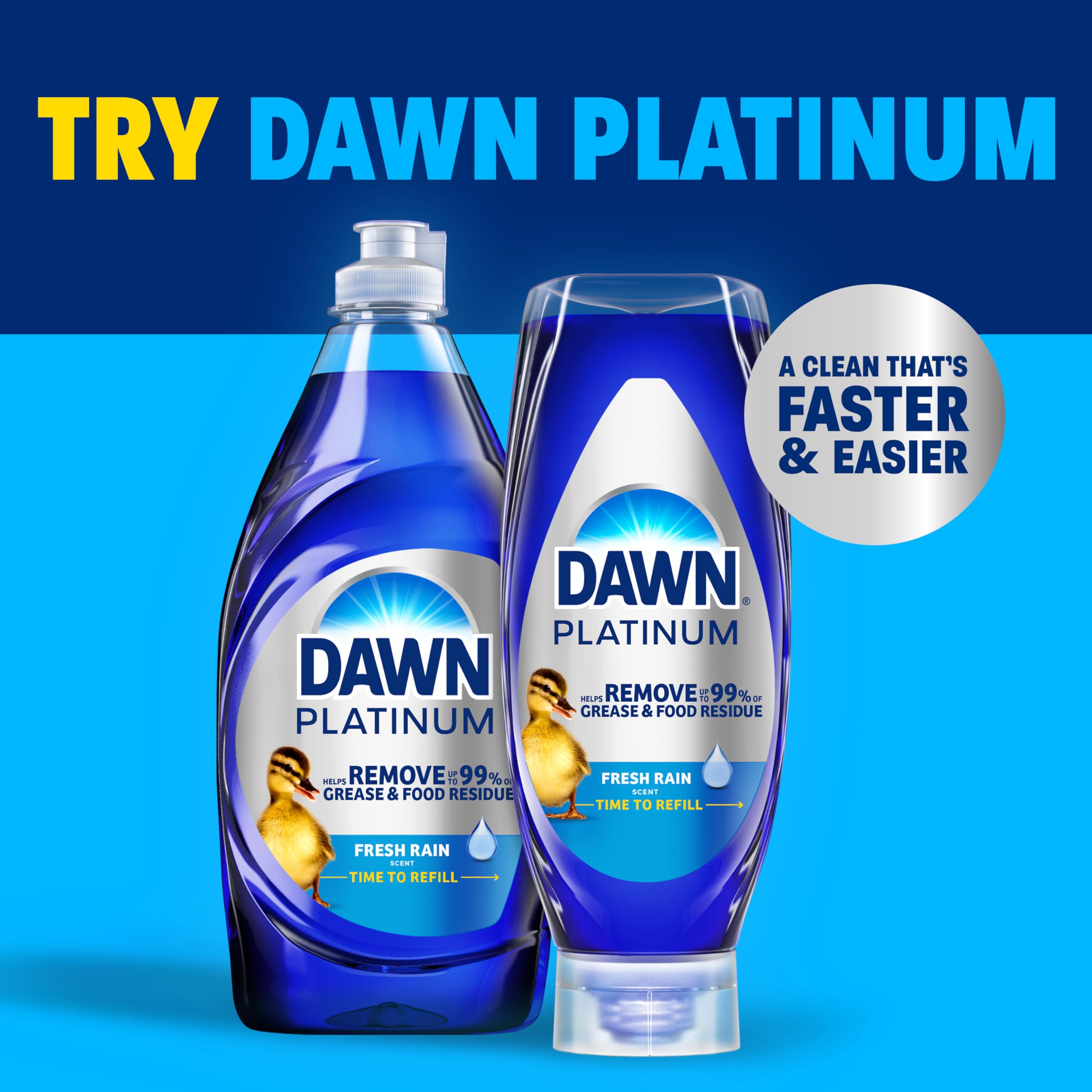 Dawn Ultra Original Dish Soap Refill Jug, Large Size Blue Liquid Dishwashing Detergent, Powerful Dish Soap for Grease, 51.5 oz