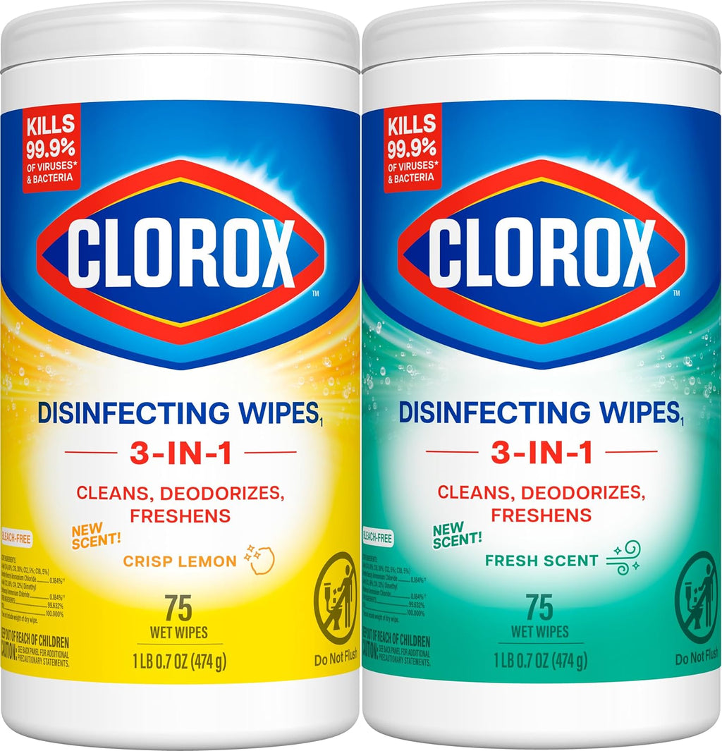 Clorox Disinfecting Wipes Back to School Variety Pack, 75 Count Each, Pack of 3 (Package May Vary)