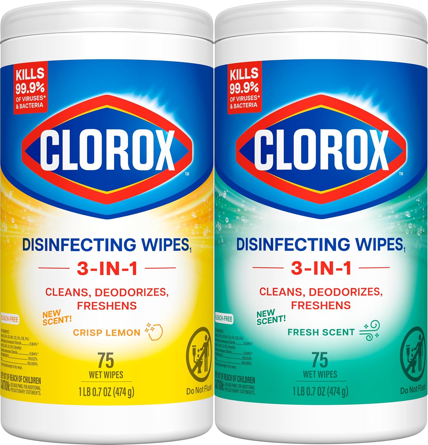 Clorox Disinfecting Wipes Back to School Variety Pack, 75 Count Each, Pack of 3 (Package May Vary)