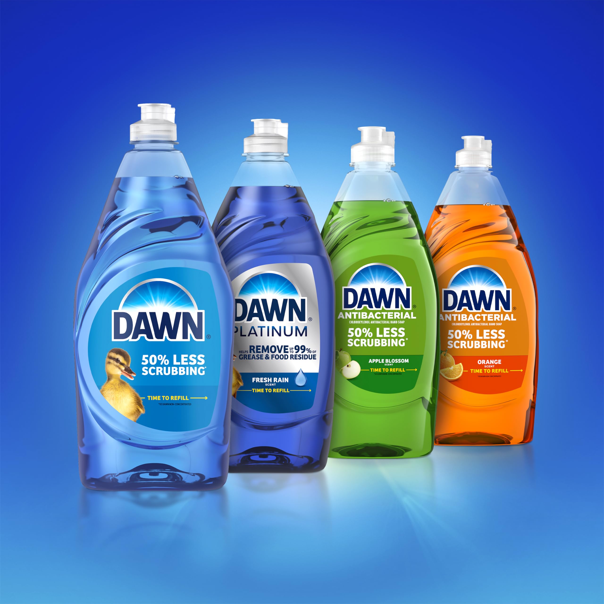 Dawn Ultra Original Dish Soap Refill Jug, Large Size Blue Liquid Dishwashing Detergent, Powerful Dish Soap for Grease, 51.5 oz