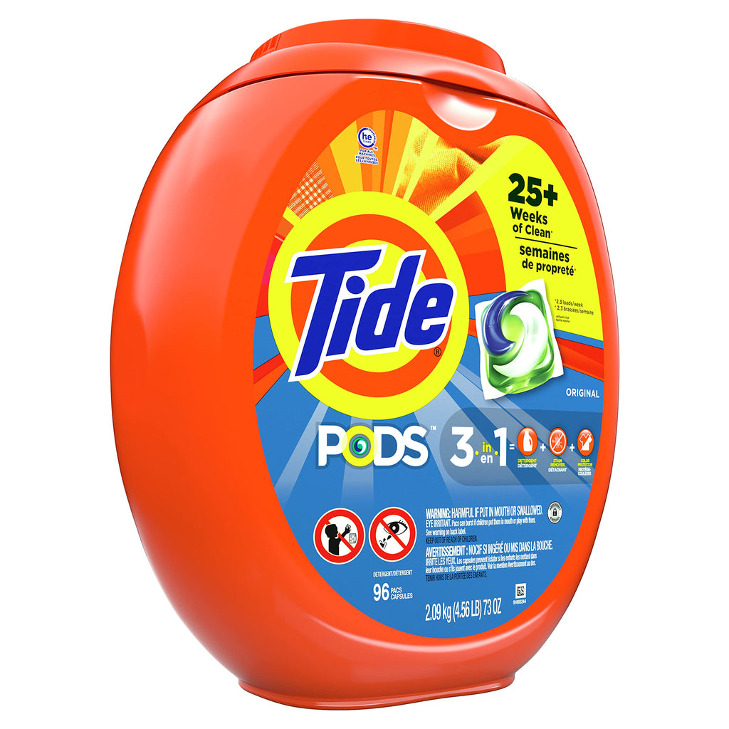 Tide PODS laundry detergent pacs, 3-in-1 Stain Remover, Odor Fighter, Color Protector, 112 Count, HE compatible, Spring Meadow Scent