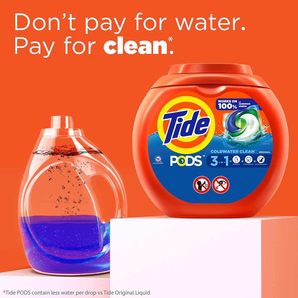 Tide PODS laundry detergent pacs, 3-in-1 Stain Remover, Odor Fighter, Color Protector, 112 Count, HE compatible, Spring Meadow Scent