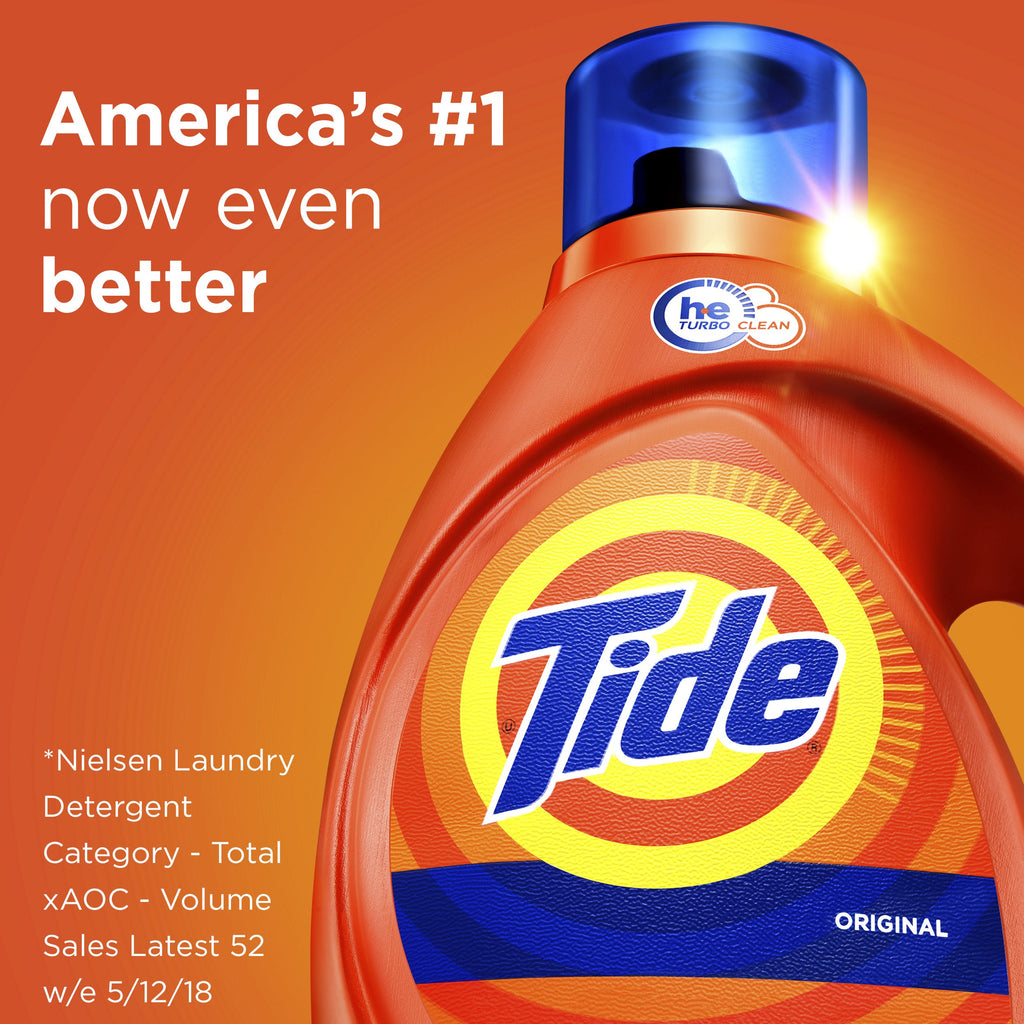 Tide Liquid Laundry Detergent, Original Scent, 125 fl oz, 100 Loads, Boosted Clean Even in Cold Water with Concentrated Washing Soap