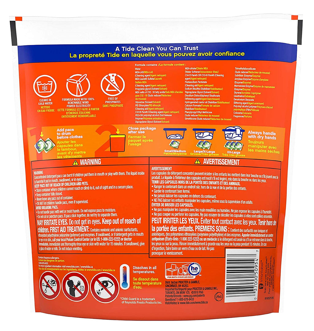 Tide PODS laundry detergent pacs, 3-in-1 Stain Remover, Odor Fighter, Color Protector, 112 Count, HE compatible, Spring Meadow Scent