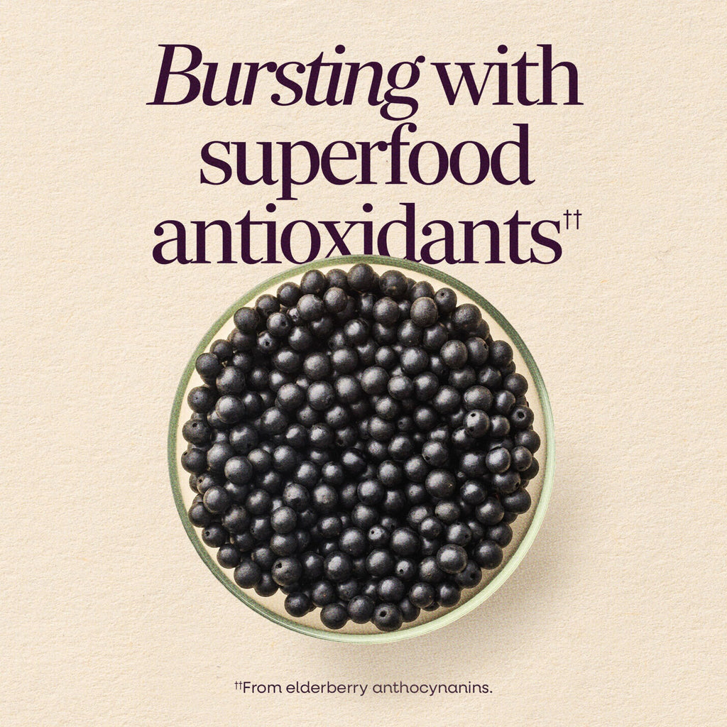Nature's Way Sambucus Elderberry Gummies, Immune Support Gummy for Adults & Kids Ages 4+ with Black Elderberry Extract, Vitamin C, Vitamin D3, and Zinc*, 60 Gummies | Immune Gummy with Black Elderberry Extract, Vitamin C, D3, Zinc, and Superfood Antioxida