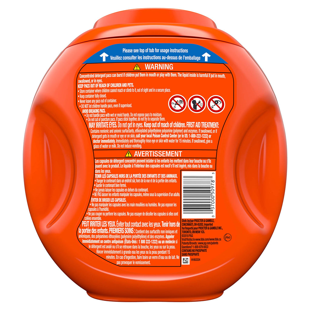 Tide PODS laundry detergent pacs, 3-in-1 Stain Remover, Odor Fighter, Color Protector, 112 Count, HE compatible, Spring Meadow Scent